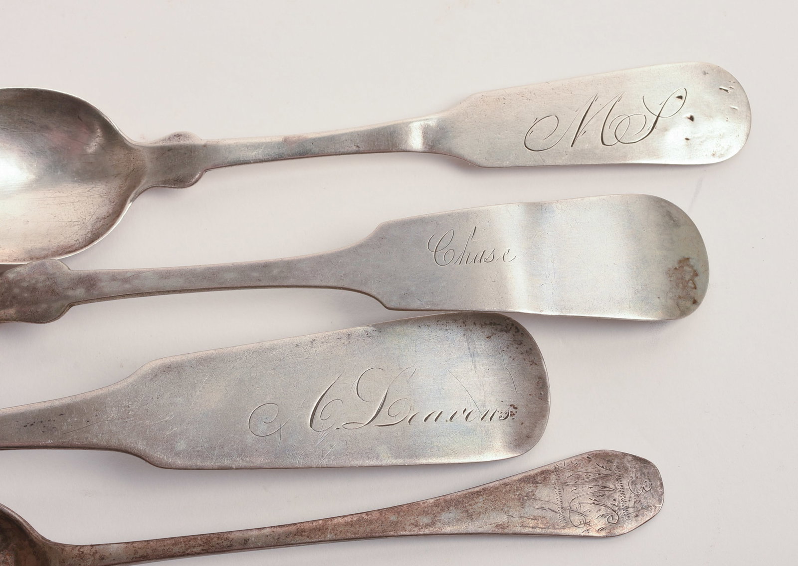 SEVEN COIN SILVER SPOONS. - 4