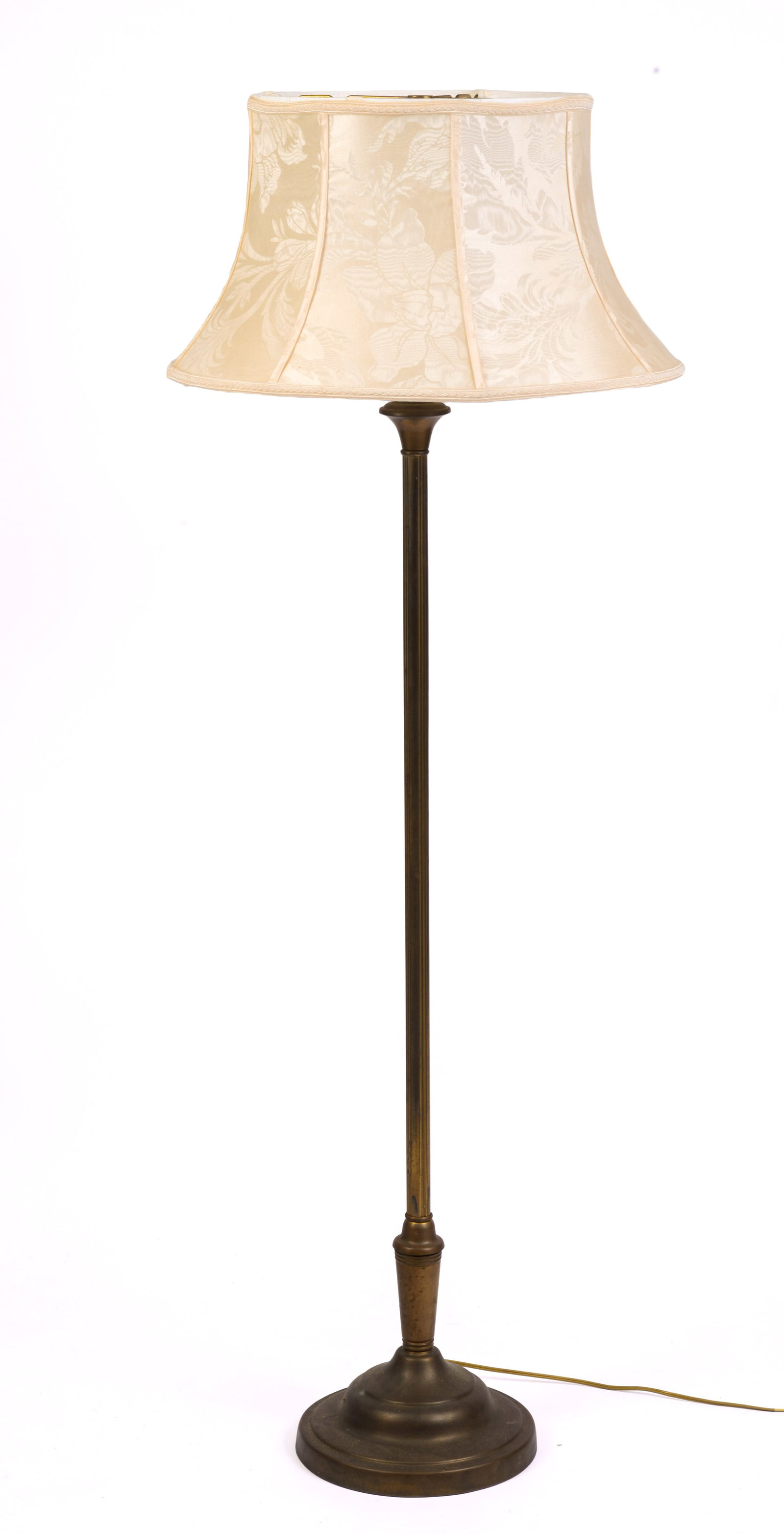 EARLY 20TH CENTURY BRASS FLOOR LAMP.: Height 55 inches.
