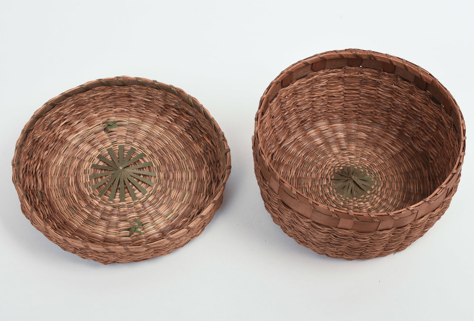 NATIVE AMERICAN SWEETGRASS BASKET. - 3