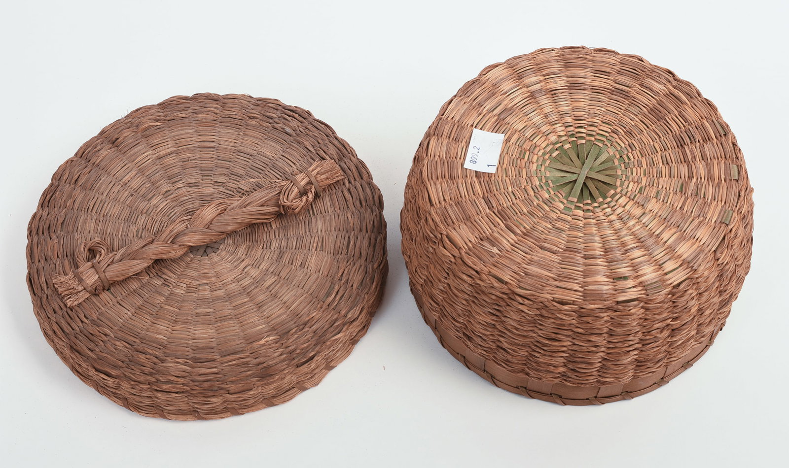 NATIVE AMERICAN SWEETGRASS BASKET. - 4
