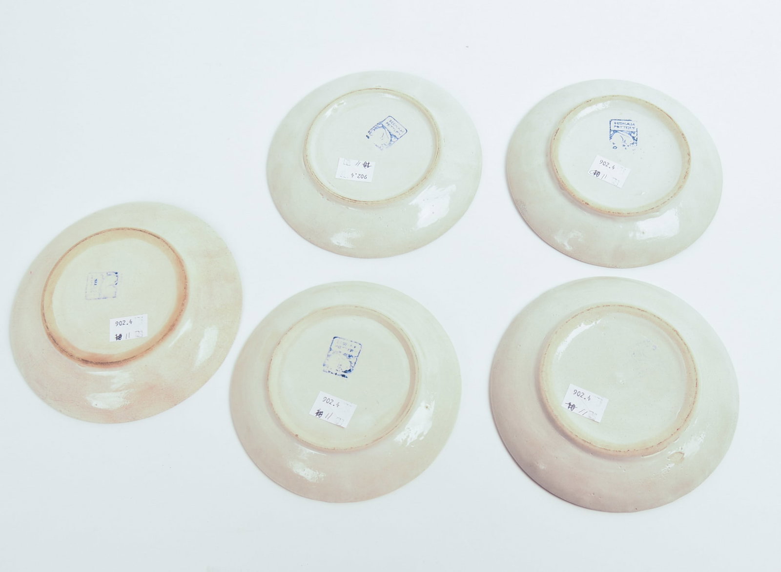 FIVE DEDHAM POTTERY RABBIT PATTERN TEACUPS AND SAUCERS, AND MUG. - 8