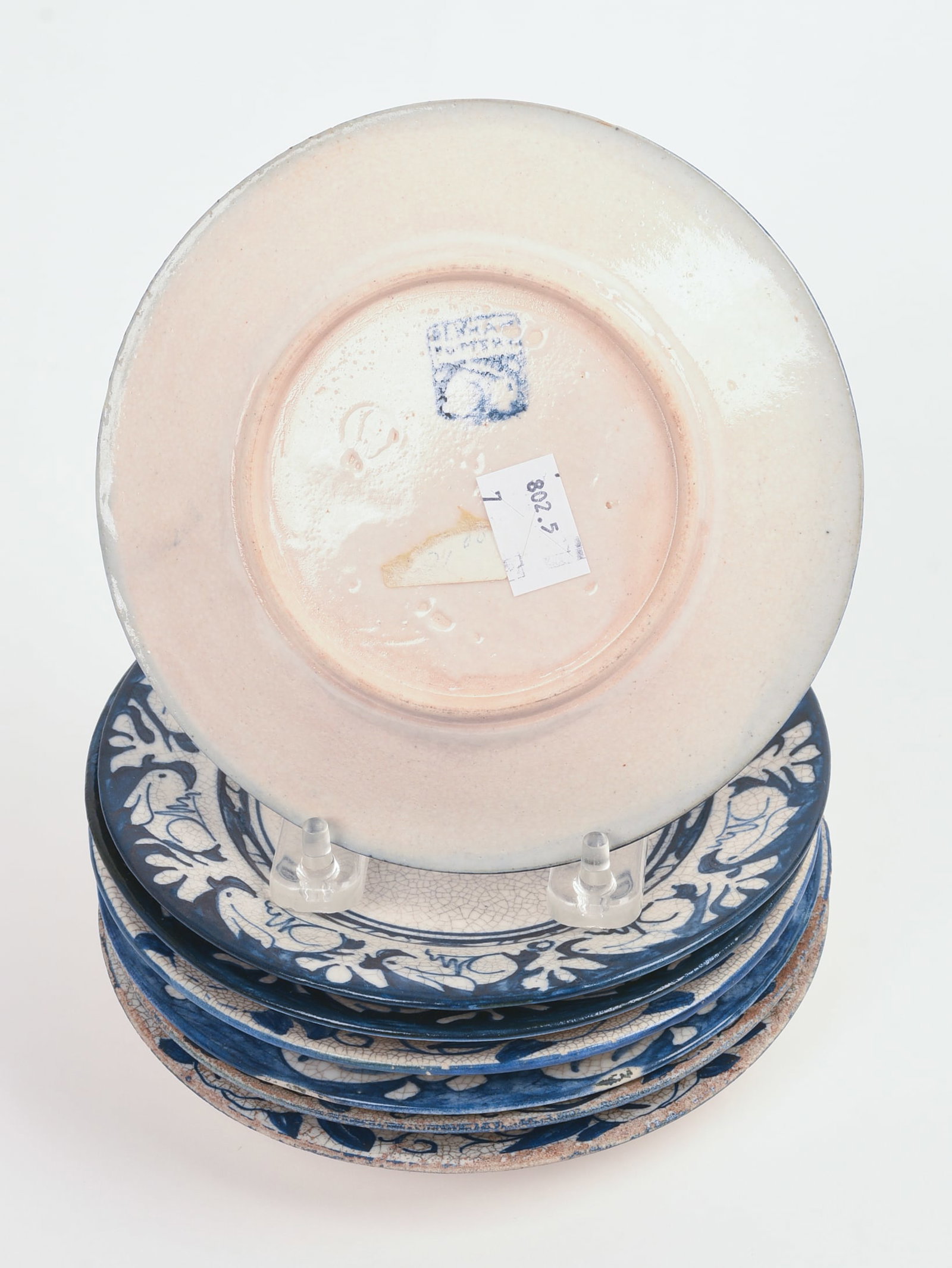 SEVEN SMALL DEDHAM POTTERY PLATES. - 2