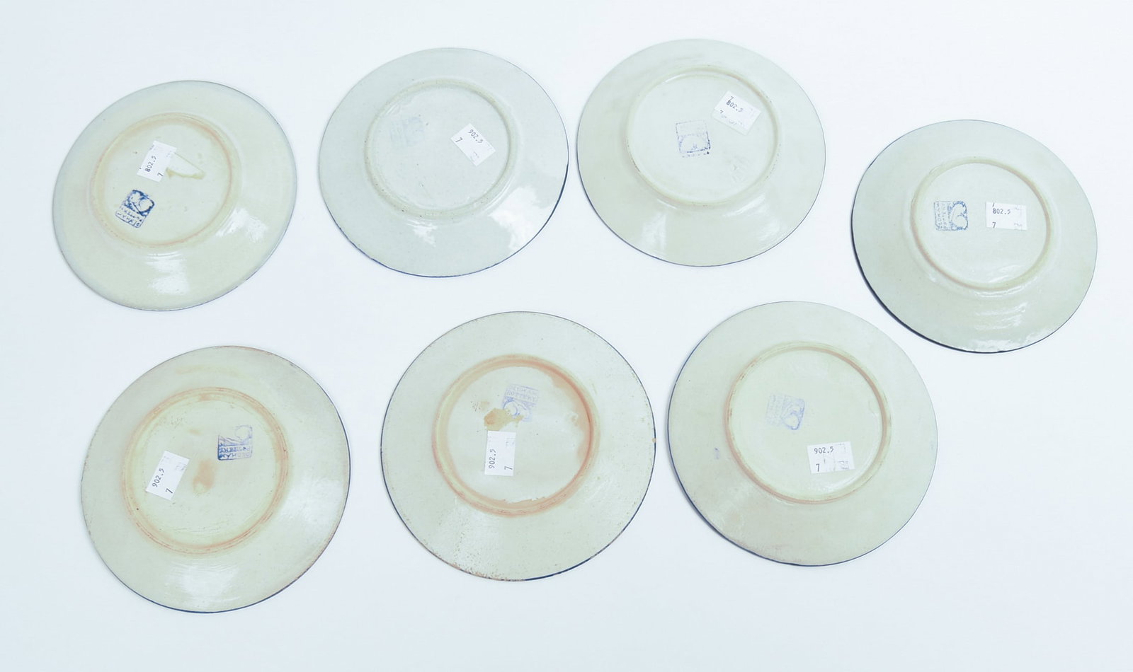 SEVEN SMALL DEDHAM POTTERY PLATES. - 4