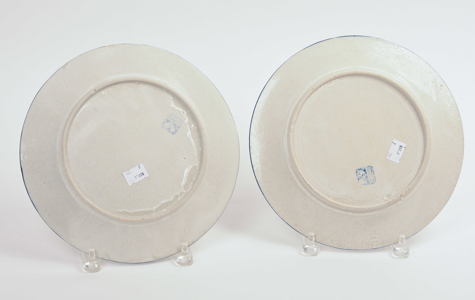 TWO DEDHAM POTTERY RABBIT PATTERN PLATES. - 2