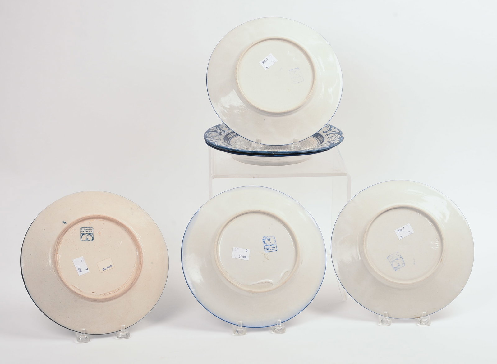 SIX DEDHAM POTTERY RABBIT PATTERN PLATES. - 4