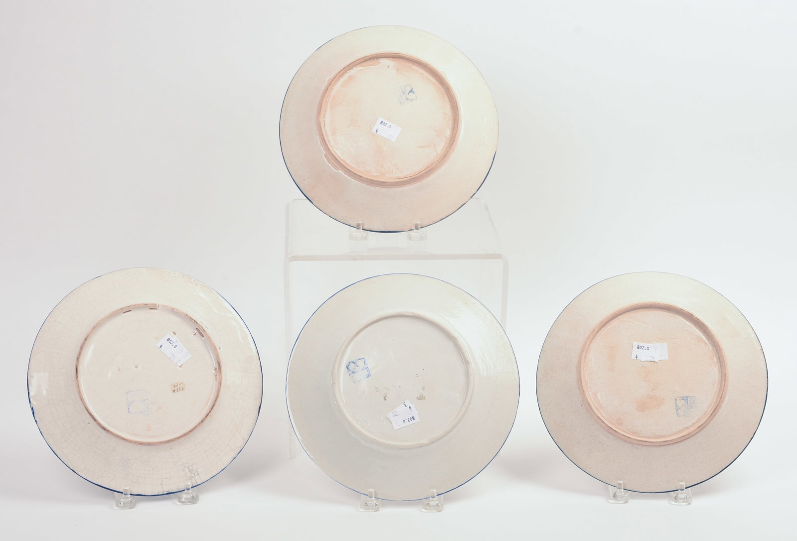 FOUR DEDHAM POTTERY FLORAL PATTERN PLATES. - 2
