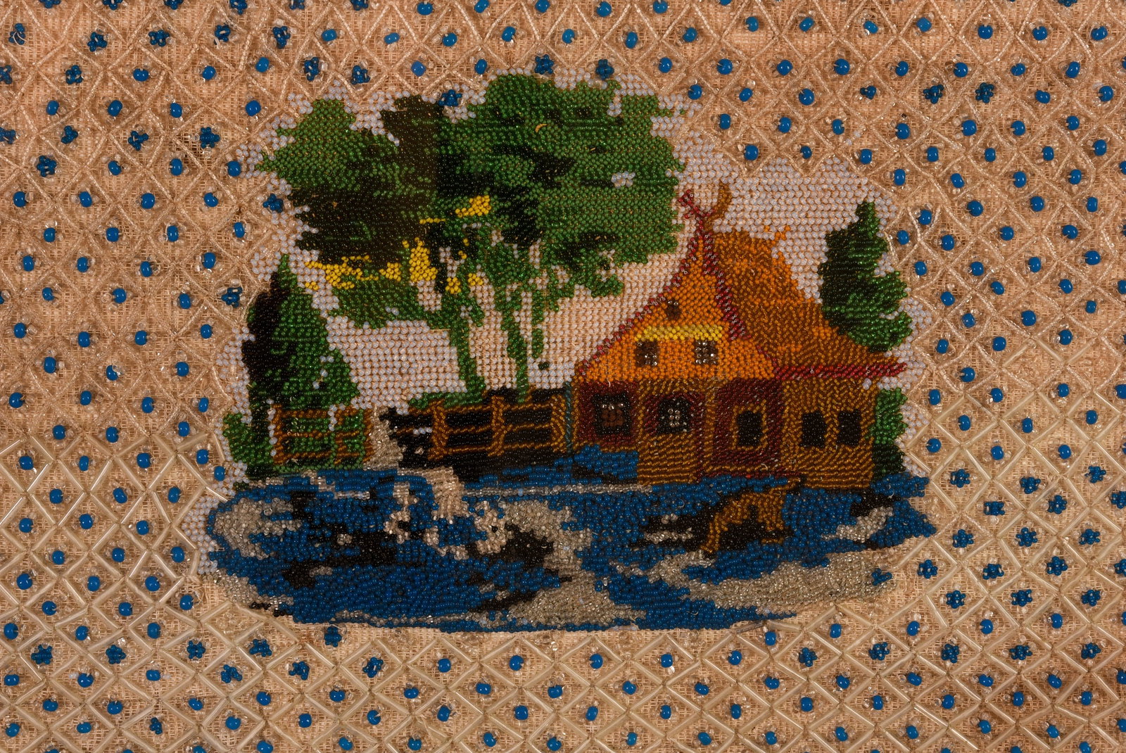 Antique Beaded Landscape. - 2