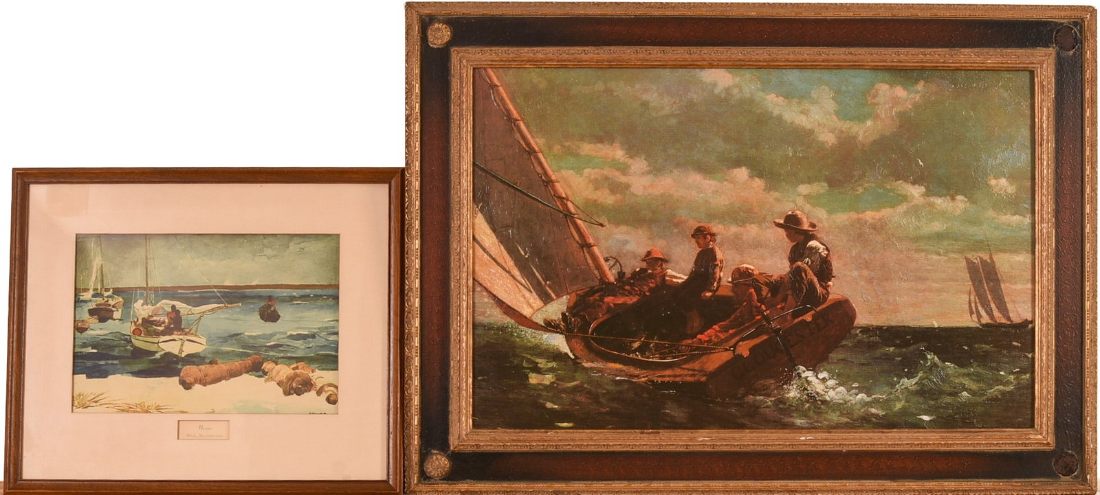 Two Prints, After Winslow Homer.: Framed, 29 x 41 and 19.5 x 24 inches.