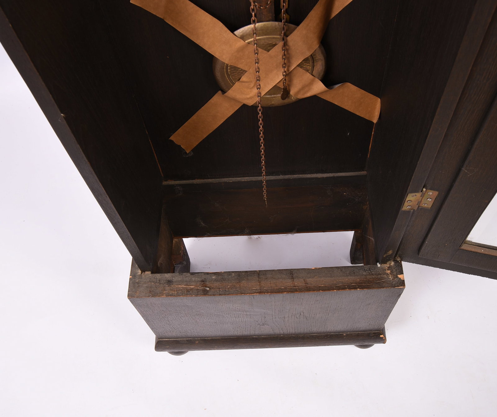 Oak Tall Case Clock With Hammered Copper Face. - 4