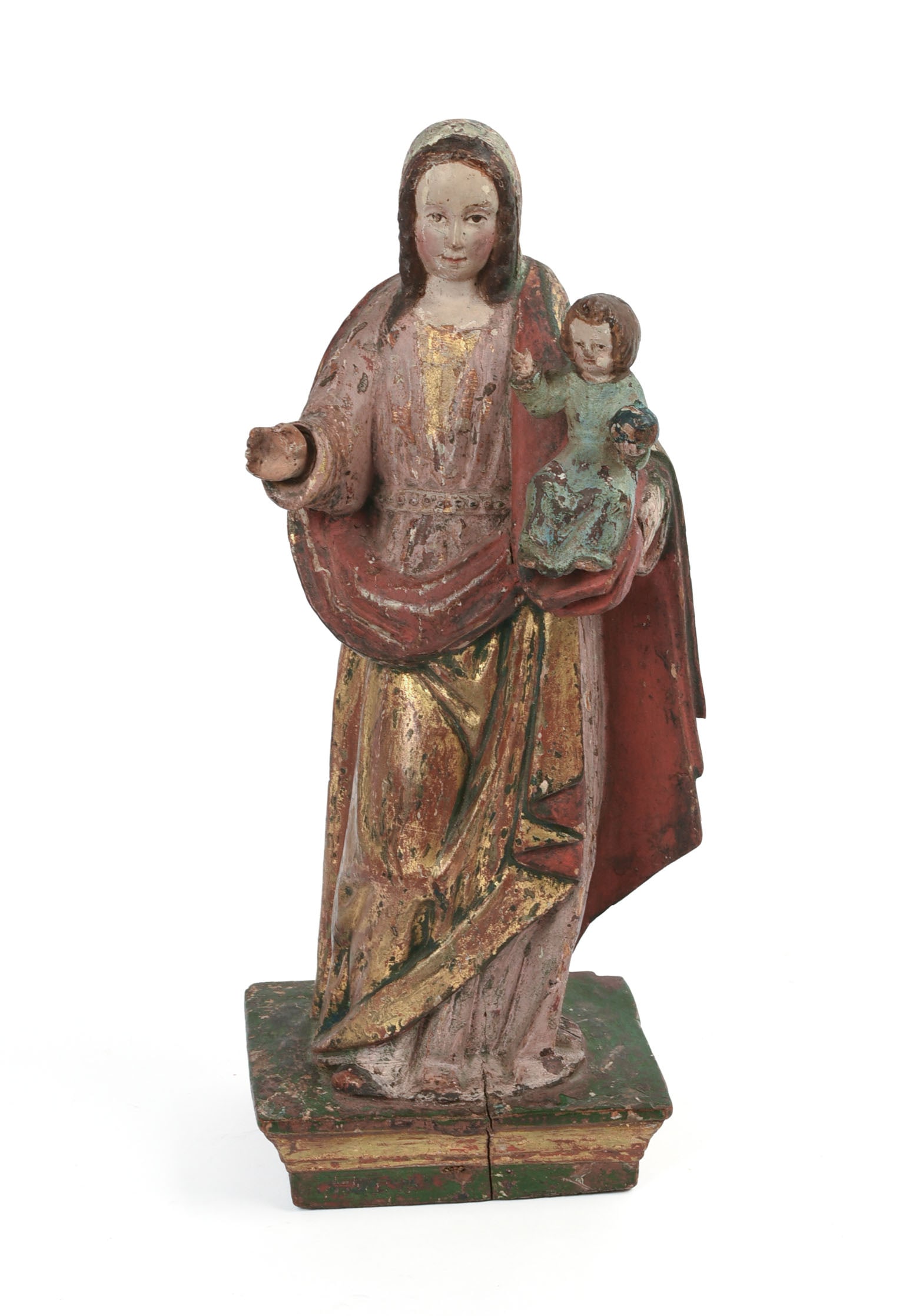 18th or 19th Century Santos Figure.: Height 11.75 inches, very good condition, some paint loss.