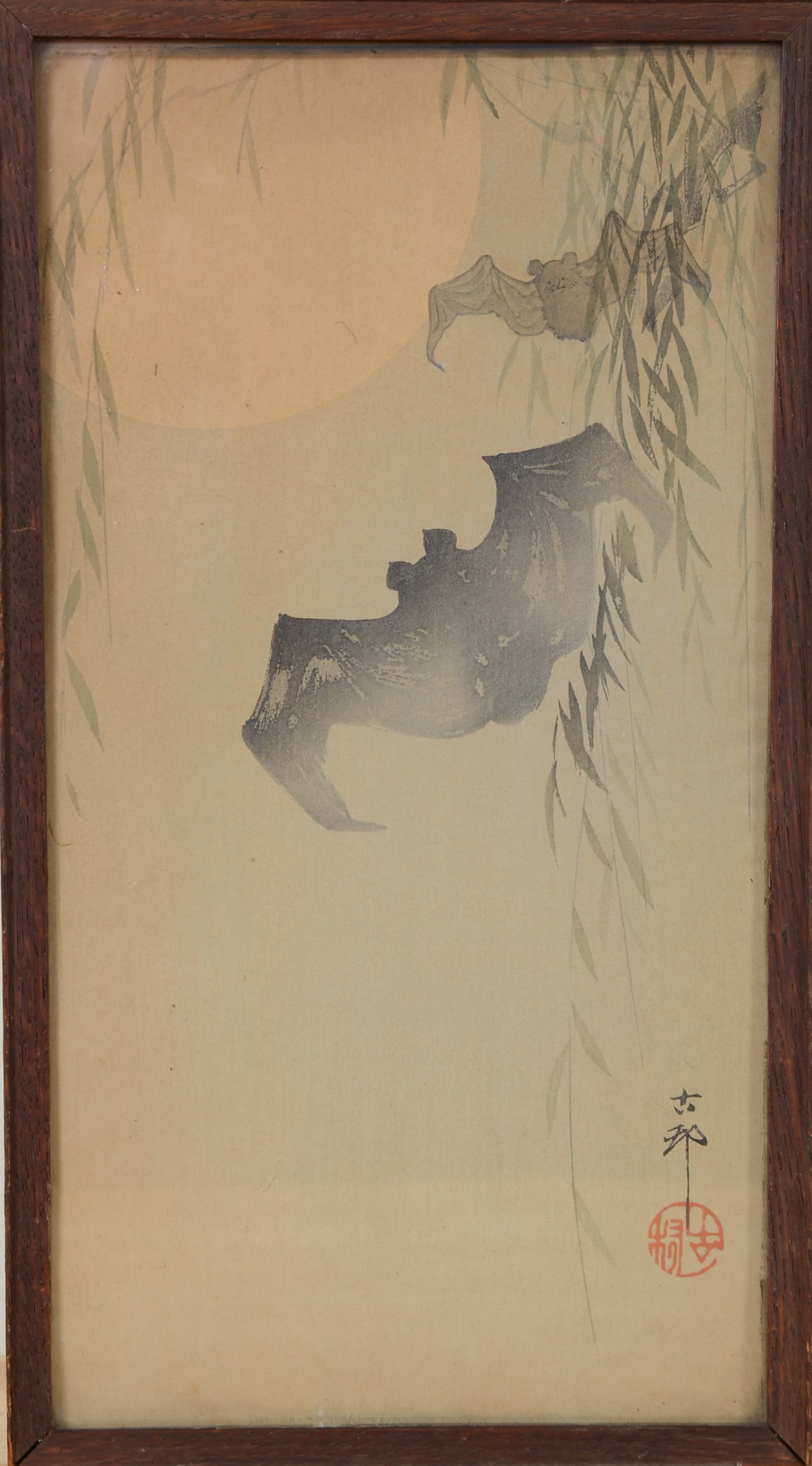 Ohara Koson Bats in Moonlight Japanese Print (1 of 2)