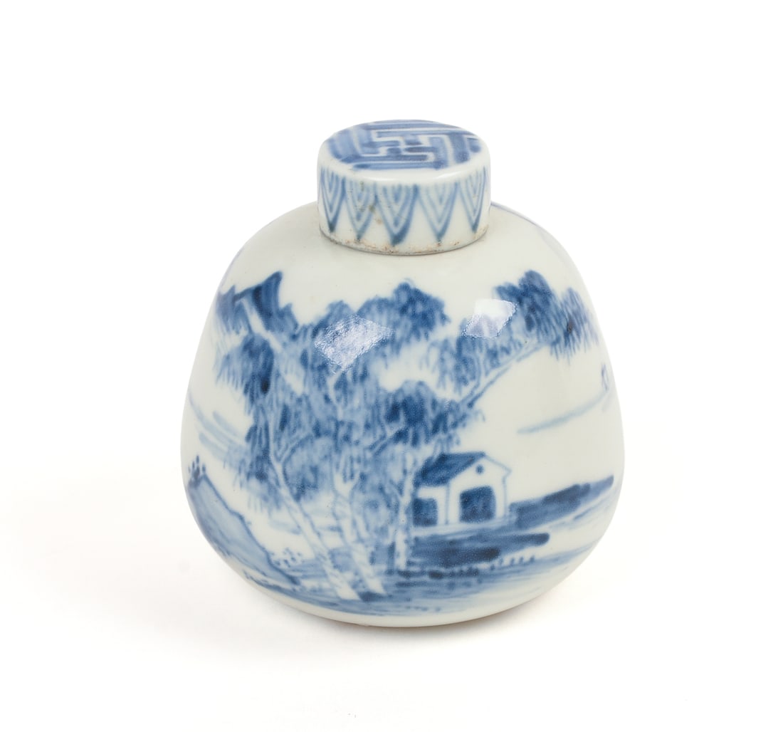 Chinese Blue and White Porcelain Tea Caddy (1 of 5)