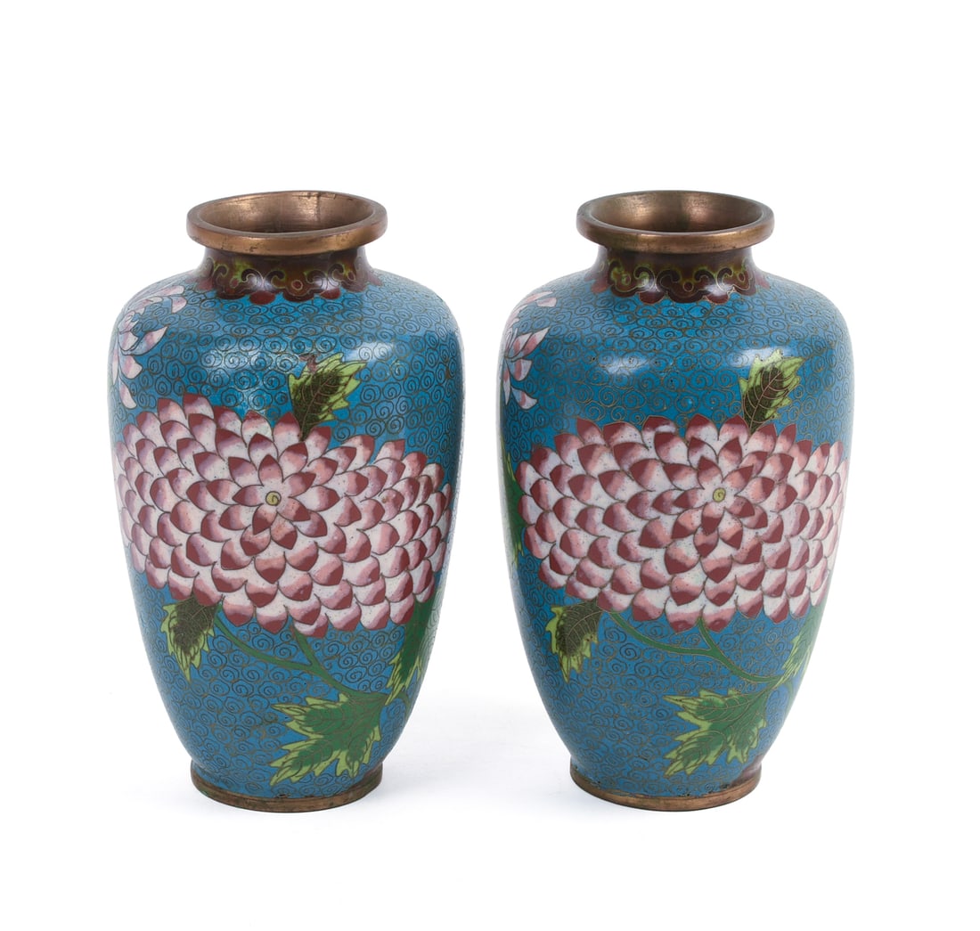 Pair of Chinese Cloissone Vases. (1 of 7)