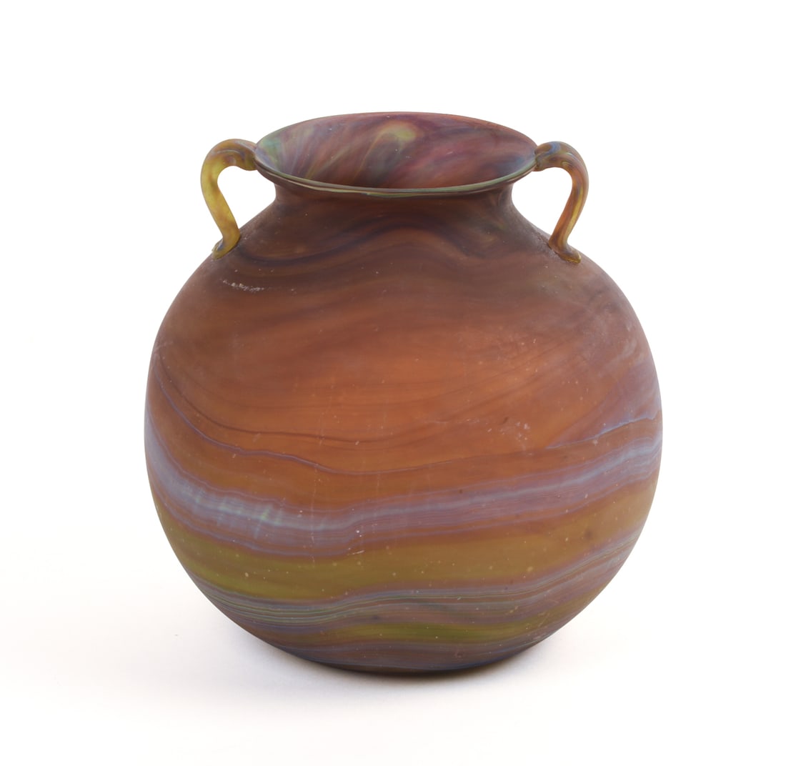 Handblown Phoenician Art Glass Vase.: Height 7.5 inches.