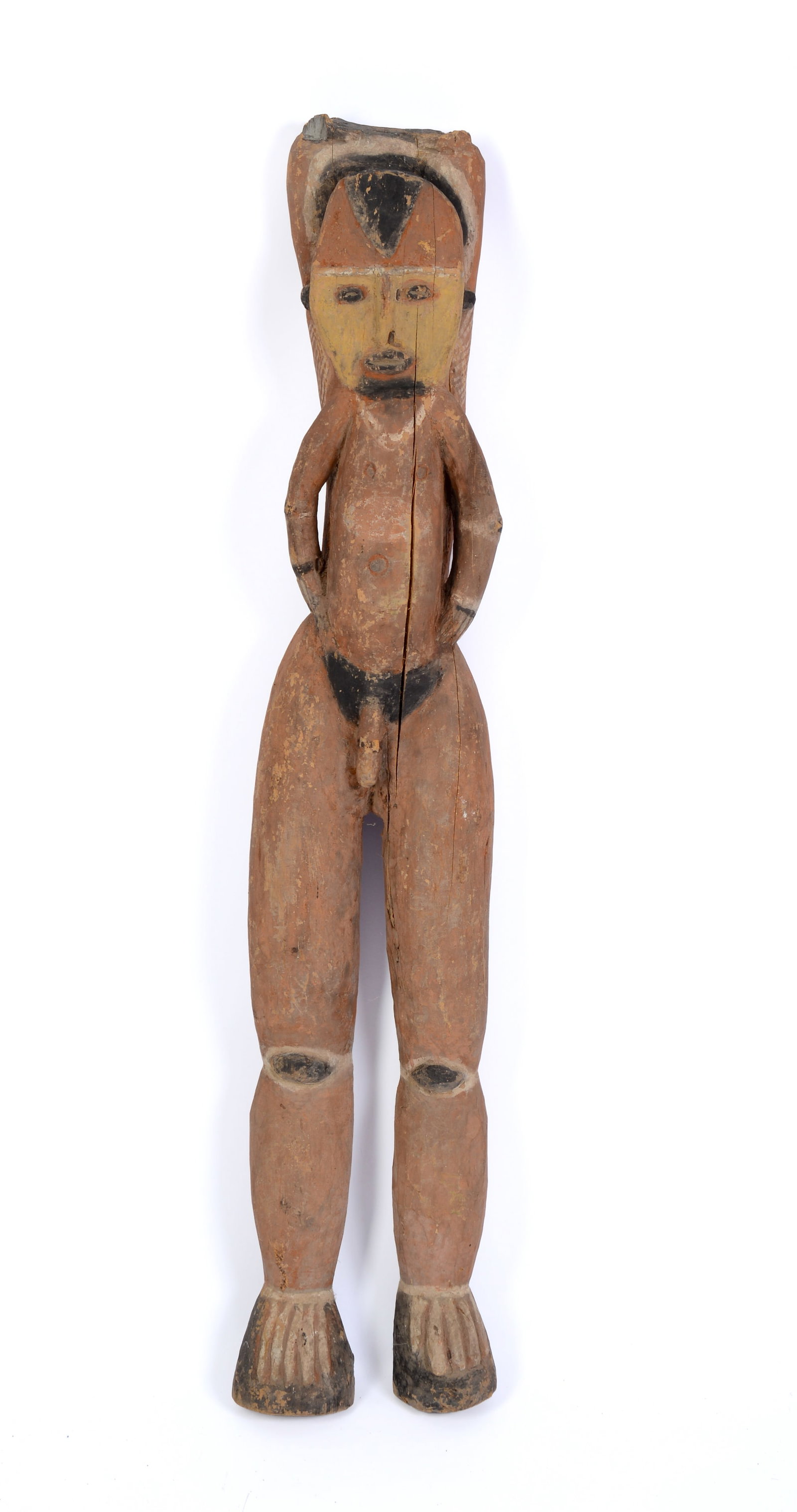 African Carved Wooden Sculpture of a Man. (1 of 2)