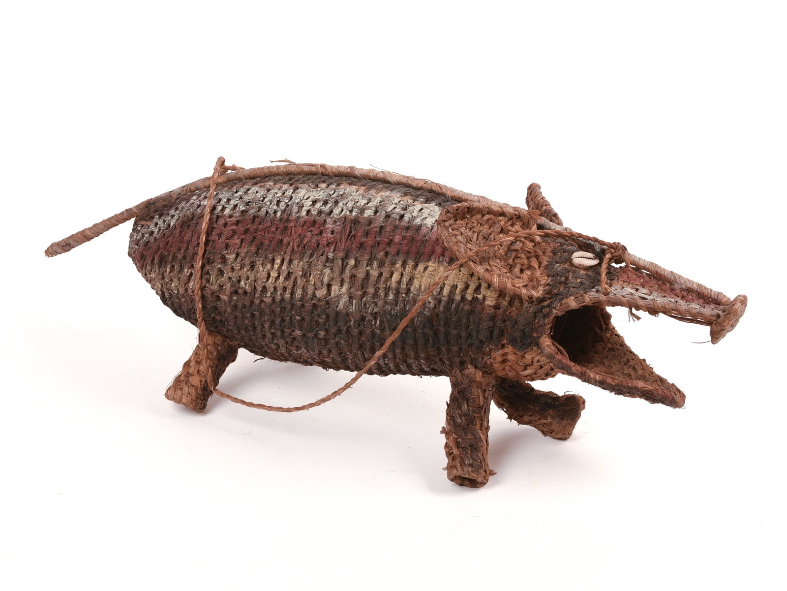 African Woven Warthog Figure.: Length 20 inches.