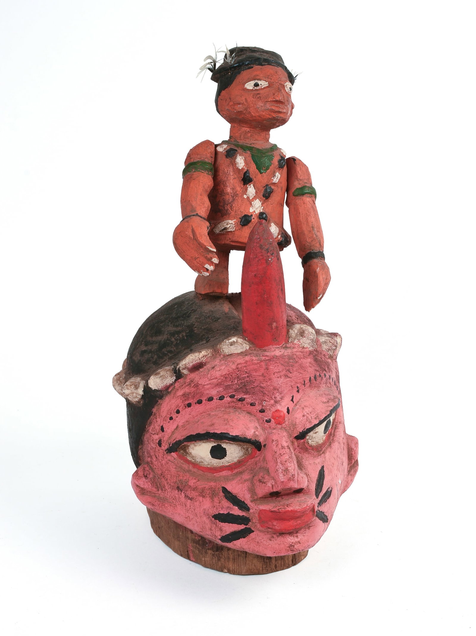 African Carved Headdress.: Height 16 inches, width 8 inches, depth 11 inches.