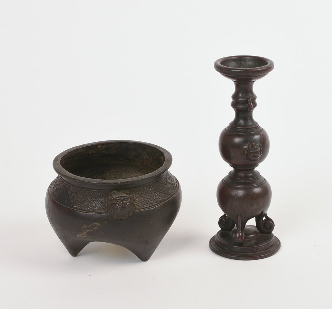 Two Antique Asian Bronze Items - 2
