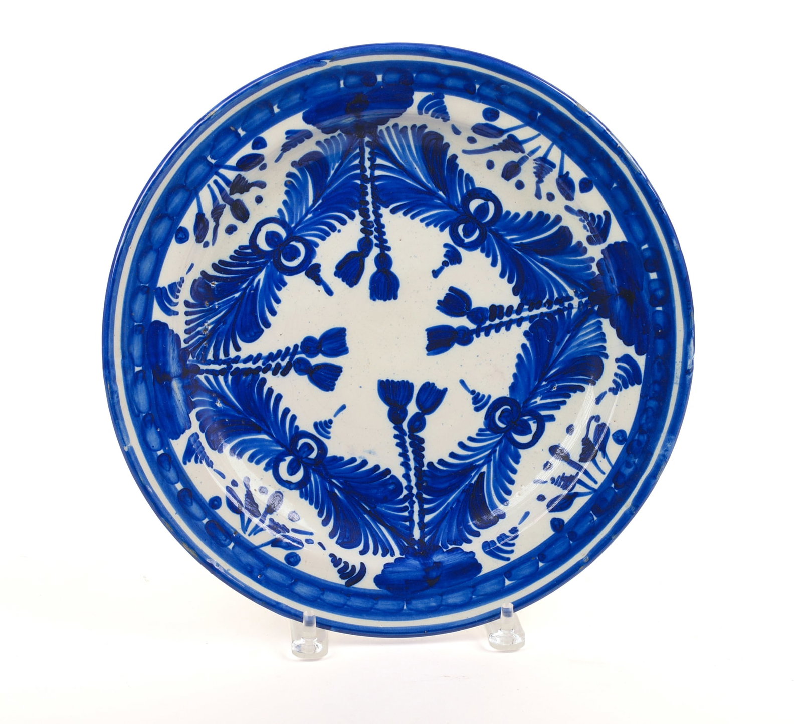 Continental Blue and White Faience Charger: Diameter 12.5 inches.
