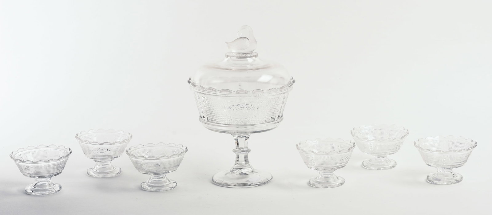 Pressed Glass Trifle Set. - 2