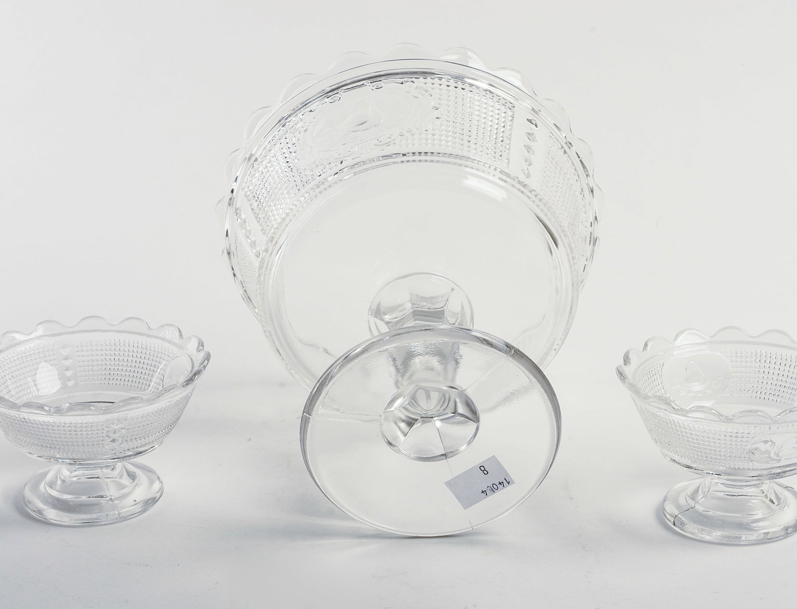 Pressed Glass Trifle Set. - 3
