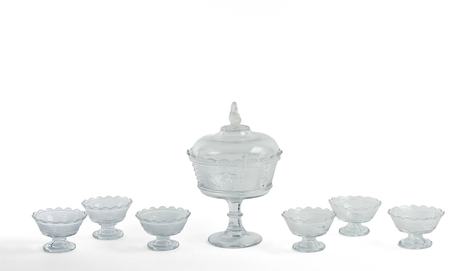 Pressed Glass Trifle Set. - 4