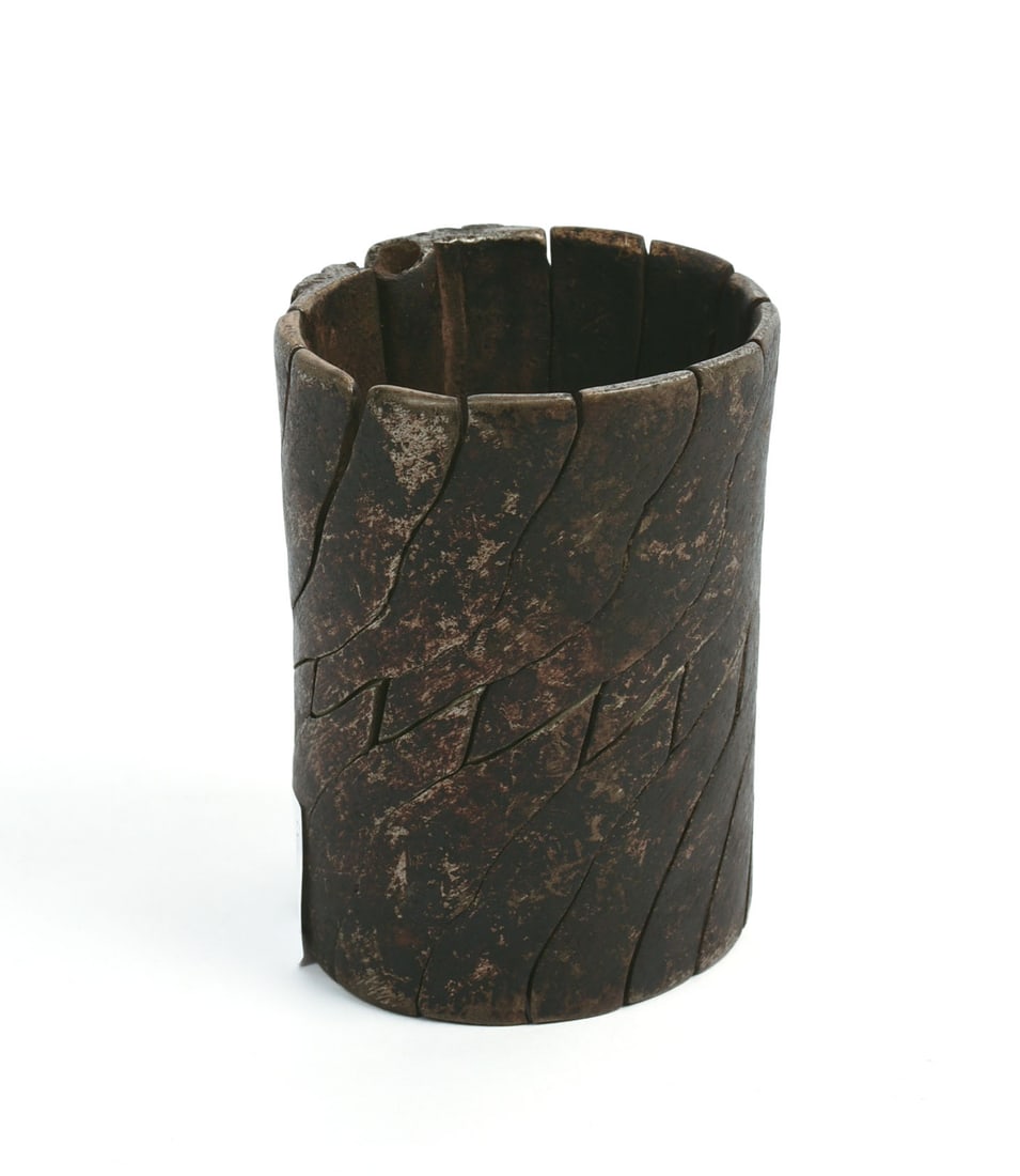 Large Metal Cuff Bracelet.: Diameter 2.5 inches, width 4 inches.
