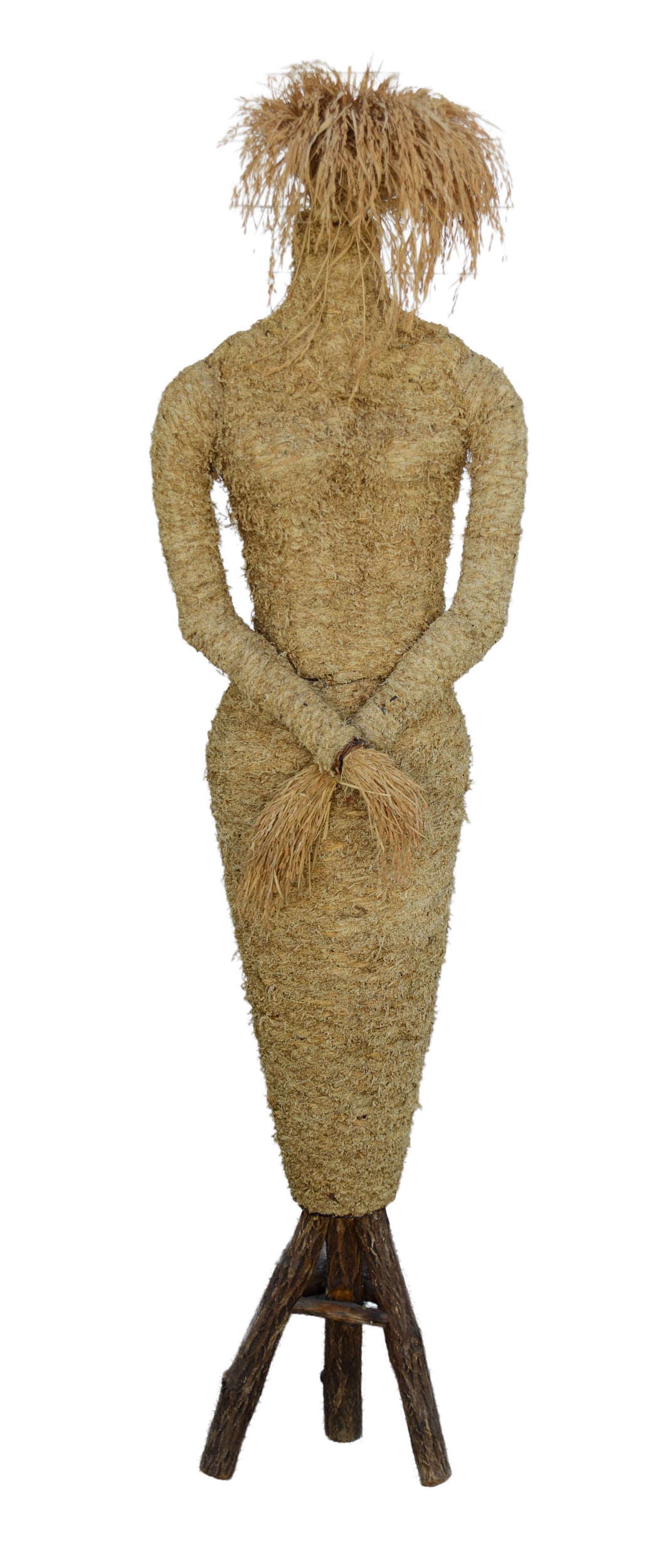 Mid Century Grain and Wicker Figure of a Woman.: Height 6 feet.