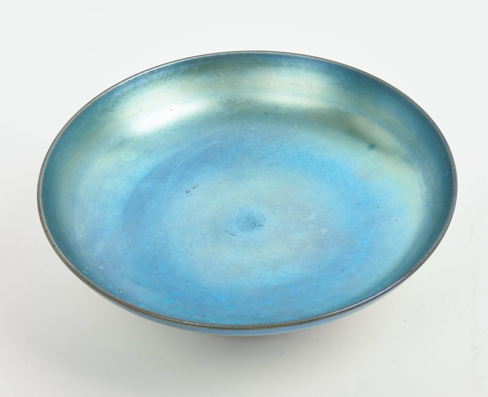 Steuben Blue Aurene Footed Compote. - 2