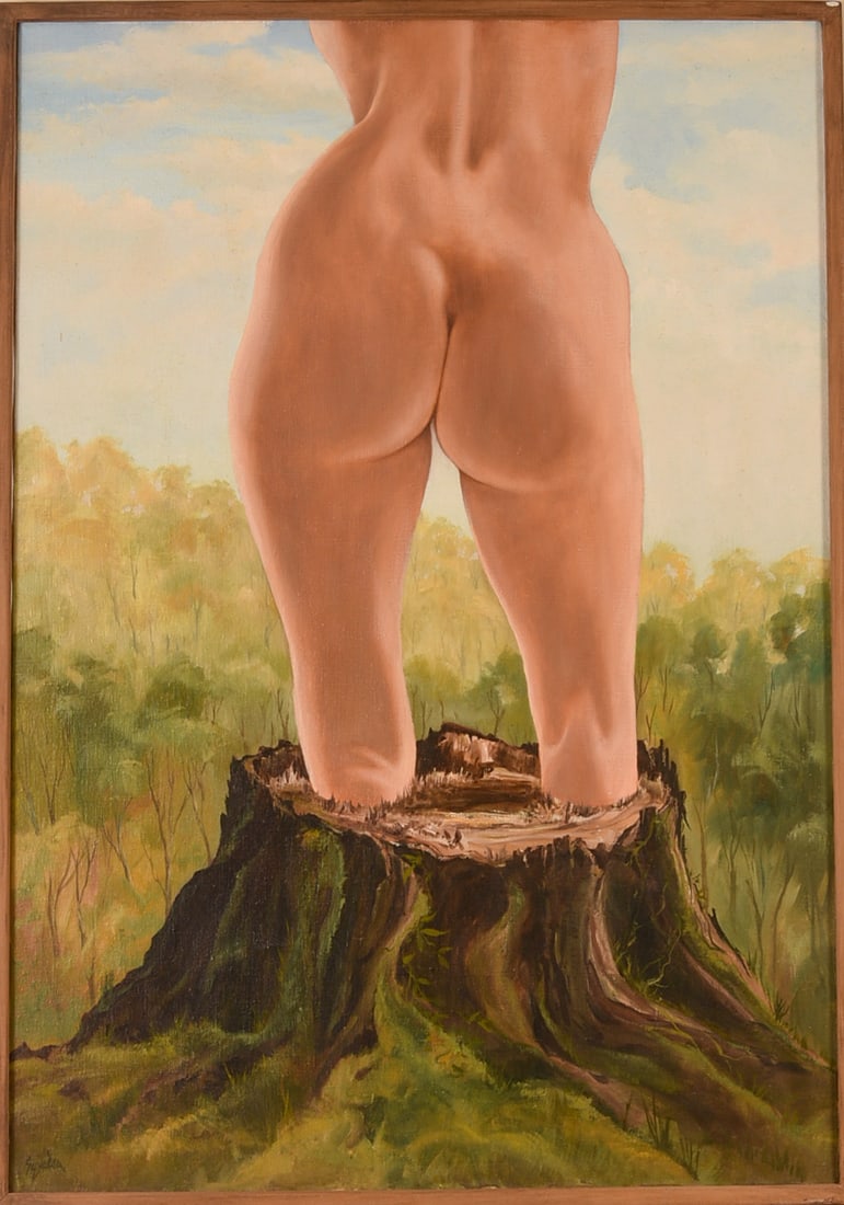 John Squadra (b. 1932). Persophone.: Oil on Canvas, signed on stretcher. Sight 40.25 x 27.75 inches. Framed 41 x 29.25 inches.