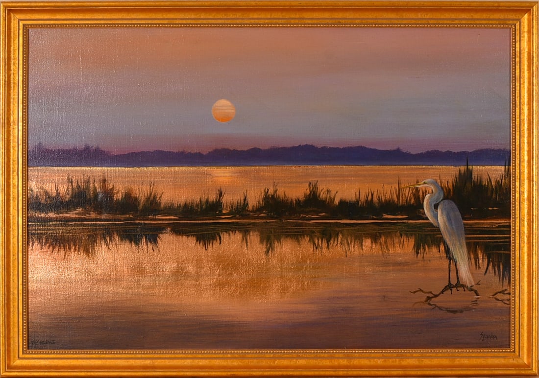 John Squadra (b.1932). The Silence.: Oil on canvas, signed. Sight 24.25 x 36 inches. Framed 27.75 x 39.75 inches.