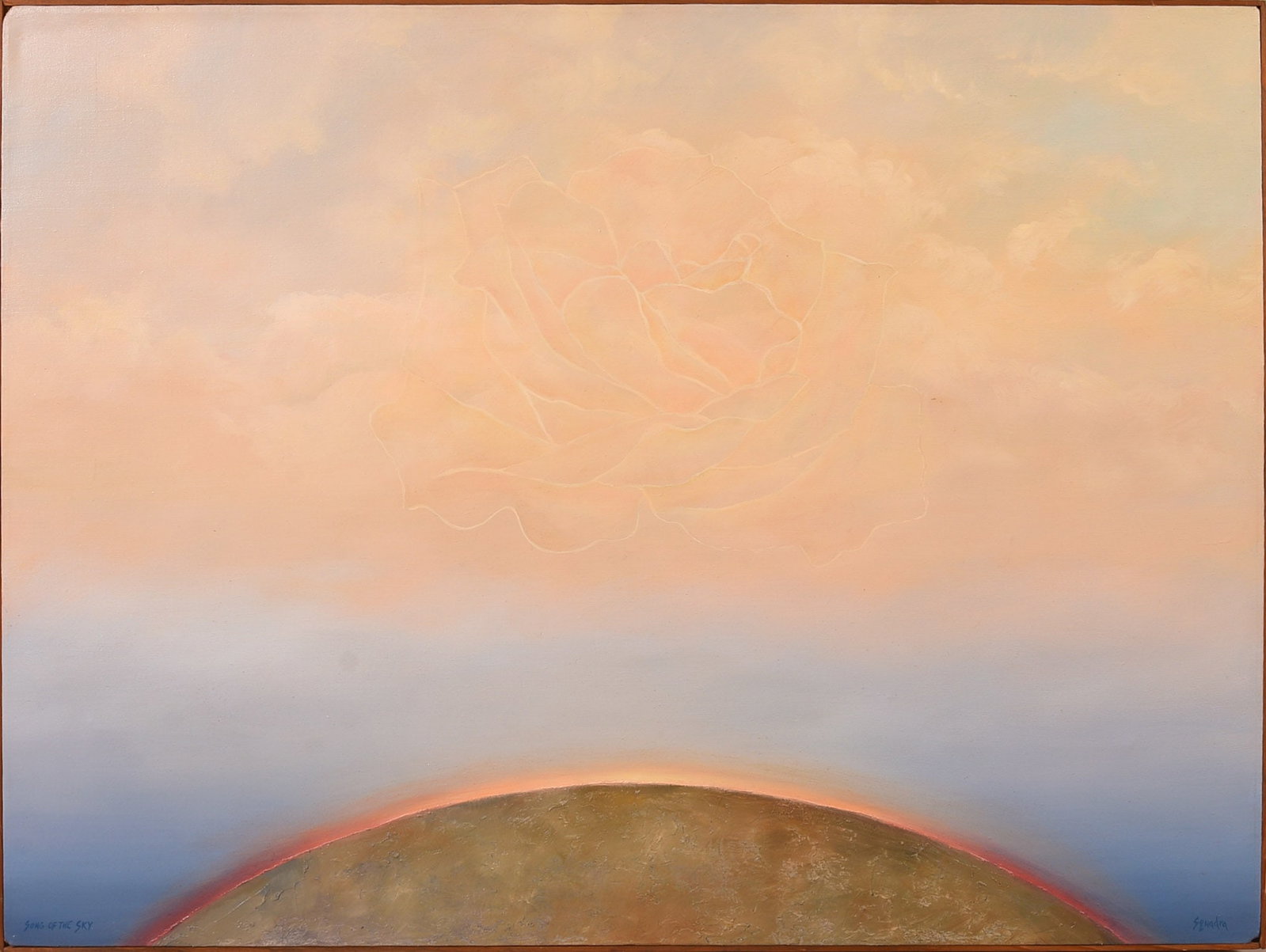 John Squadra (b.1932). Song of the Sky.: Oil on canvas, signed. Sight 36.25 x 48.25 inches. Framed 37 x 49 inches.
