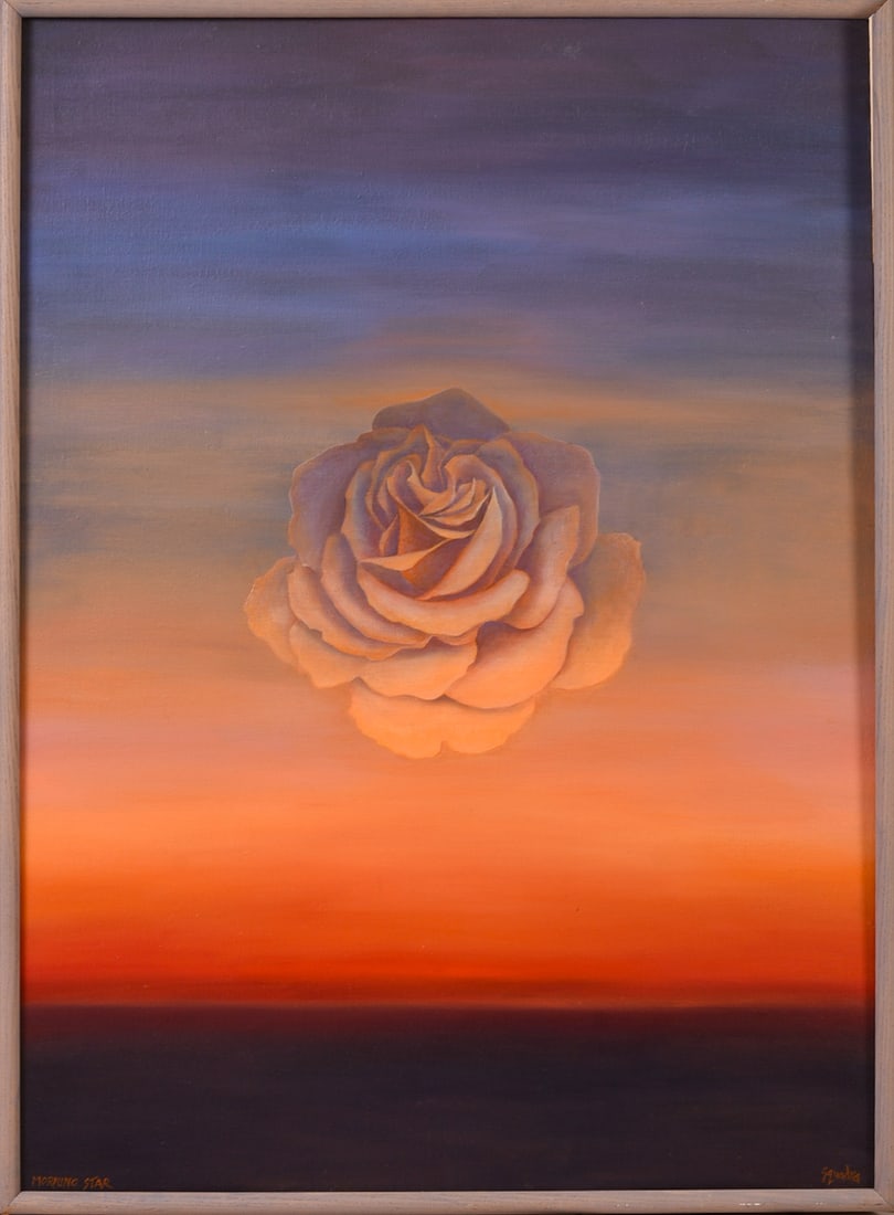 John Squadra (b.1932). Morning Star.: Oil on canvas over board, signed. Sight 44 x 31.5 inches. Framed 45.5 x 33.25 inches. Frame in need of repair.