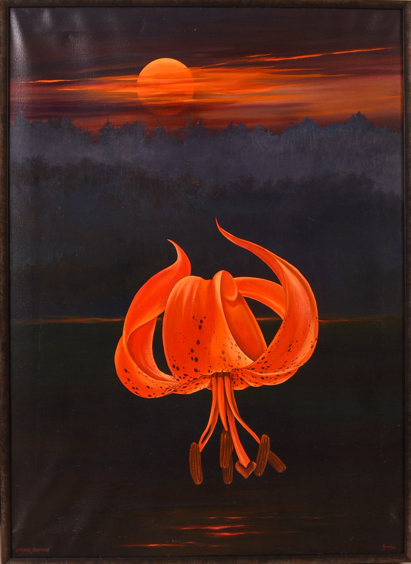 John Squadra (b. 1932). Vernal Equinox.: Oil on canvas, signed. Sight 51 x 36.25 inches. Framed 52.25 x 38 inches.