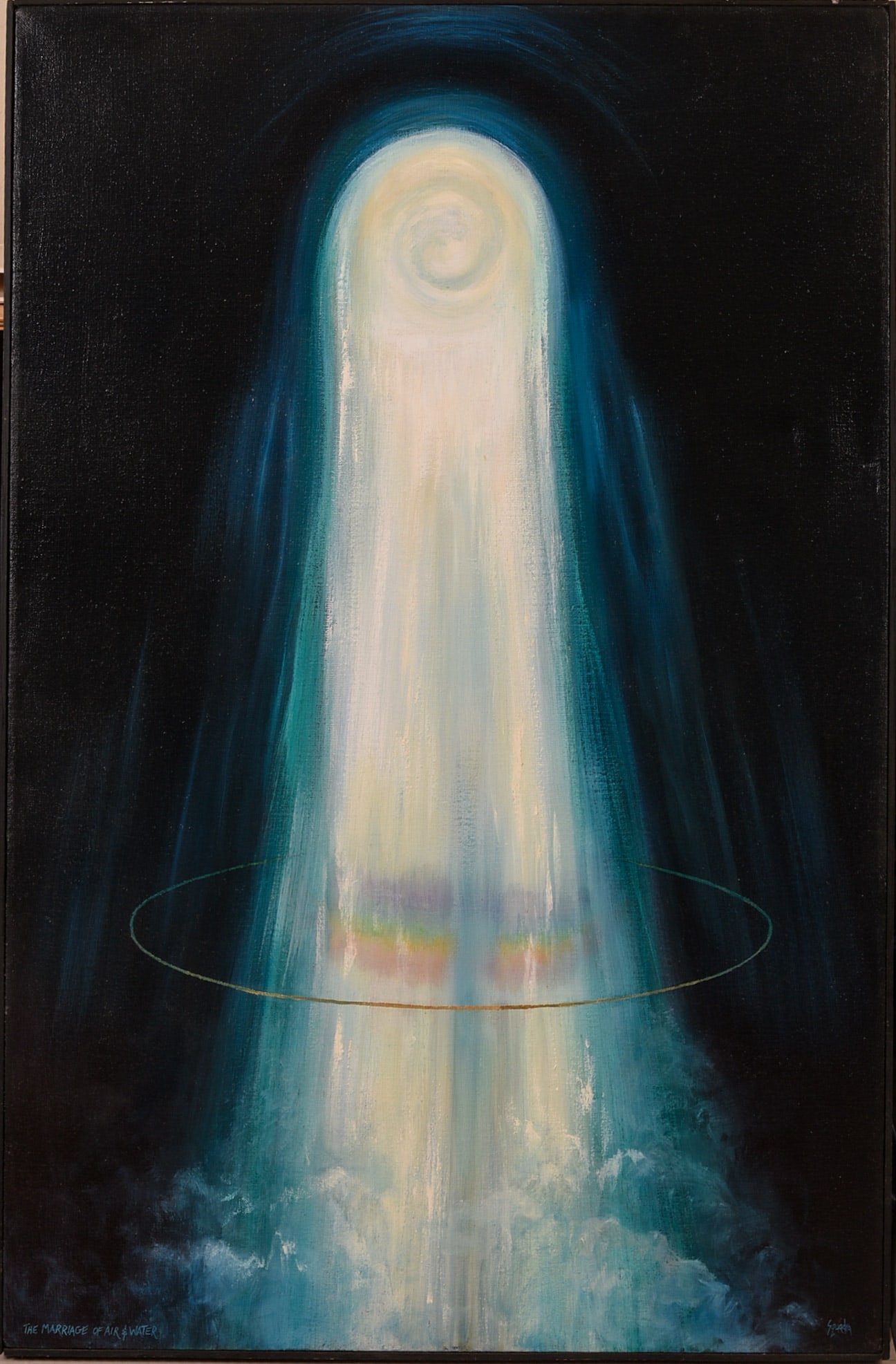 John Squadra (b.1932). TheMarriage of Air and Water.: Oil on canvas, signed.Sight 46.5 x 30 inches. Framed 47 x 30.75 inches.
