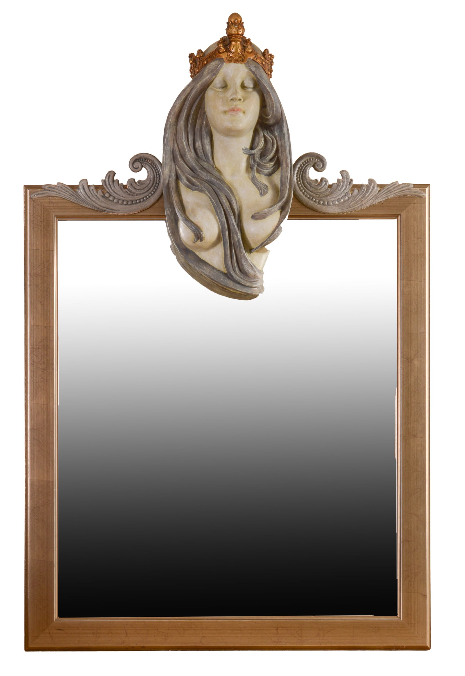 John Squadra (b.1932). Mirror With Bust of a Woman: Overall 43 x 28 inches.