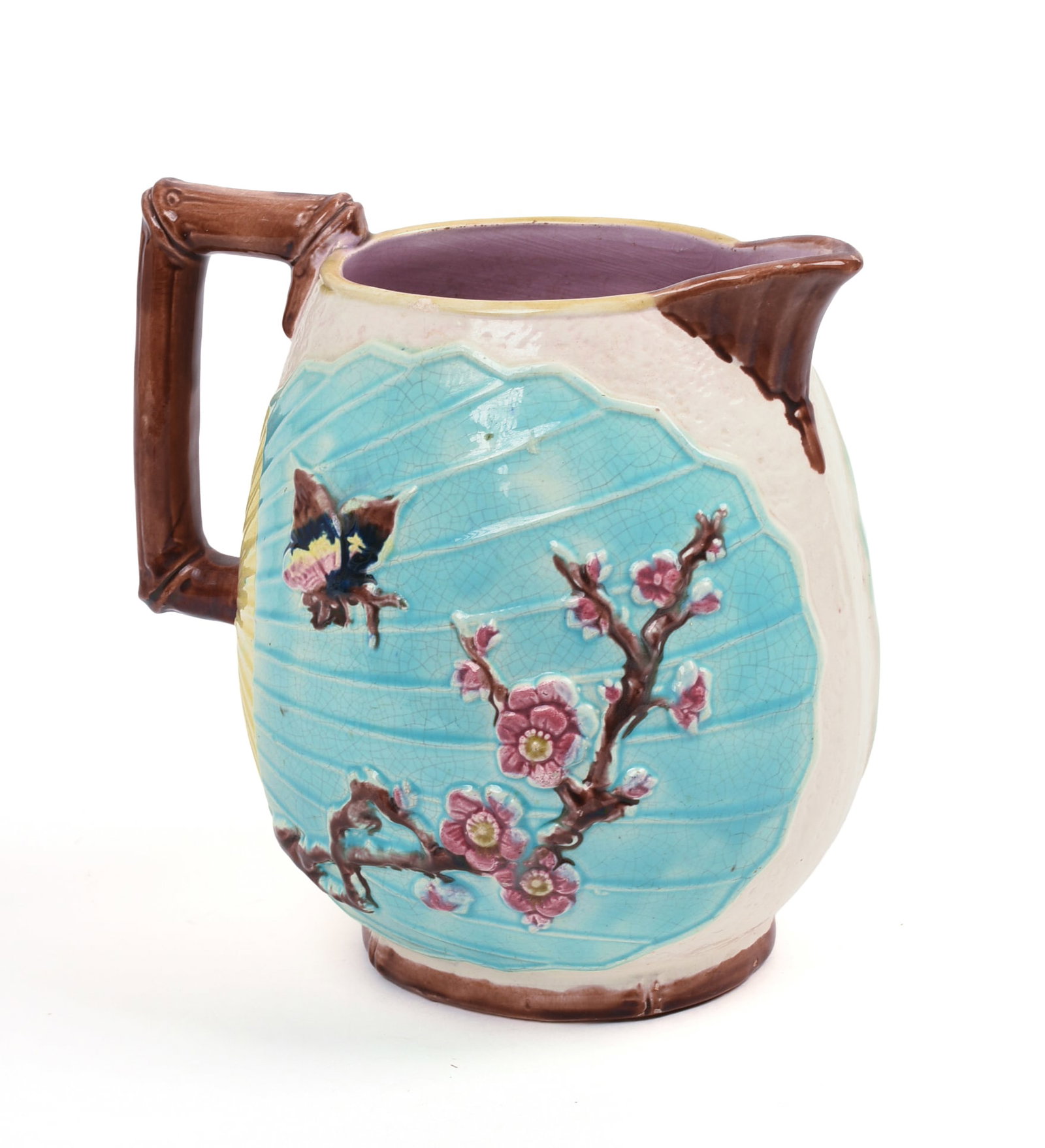 Majolica Pitcher with Birds and Flowers. (1 of 6)