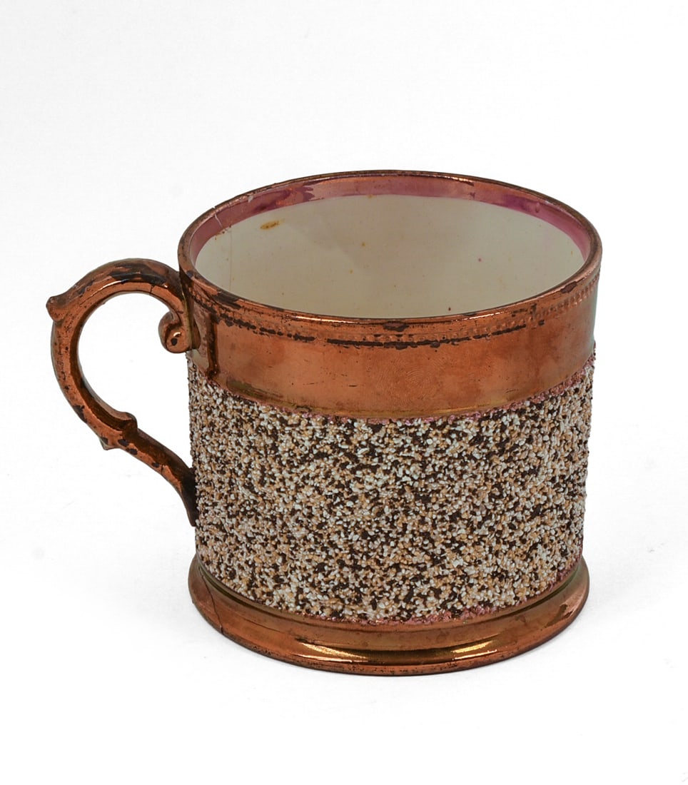 19th Century Lustre Mug.: Height 4 inches. Hairline crack.