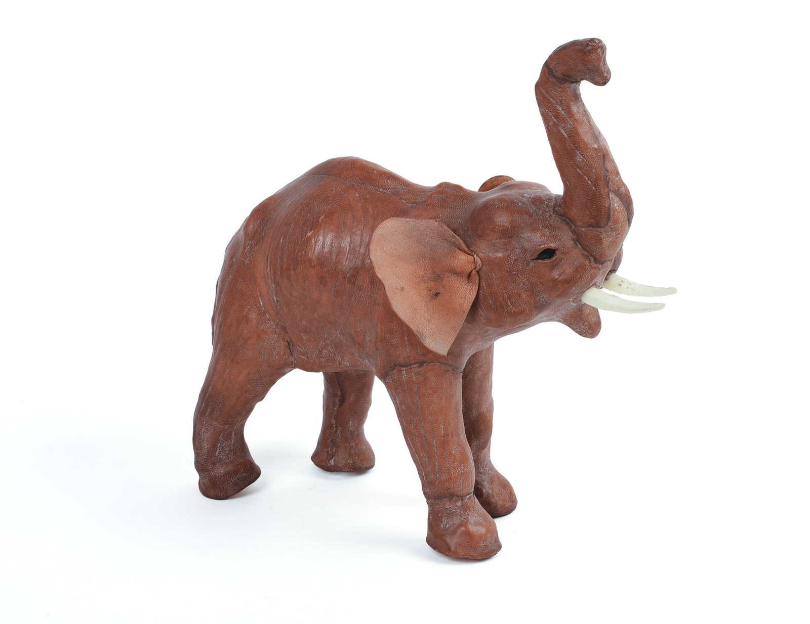 Vintage Leather Elephant.: Length 11 inches.