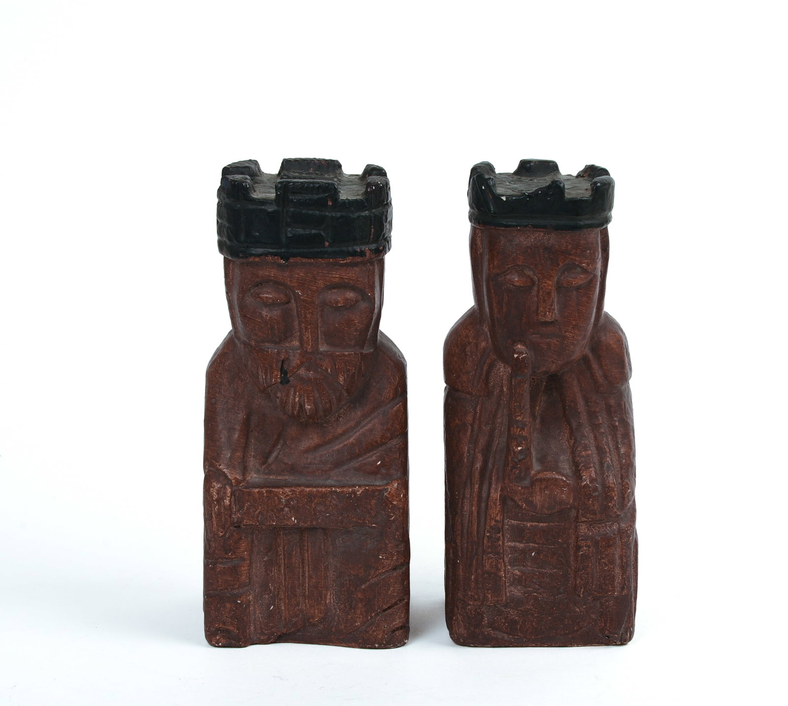 Large Ceramic King and Queen.: Height 8.5 inches. Some chips.