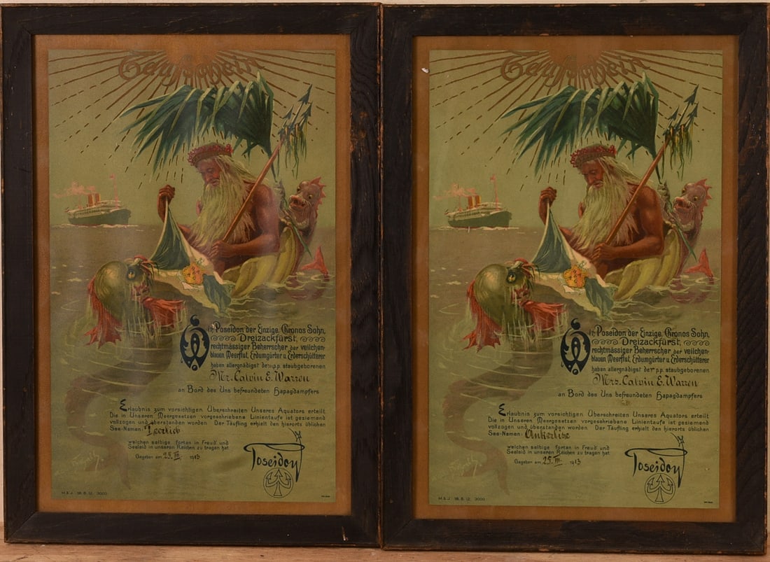 Two Posters by Hans Bohrdt.: Framed, 17 x 12 inches.