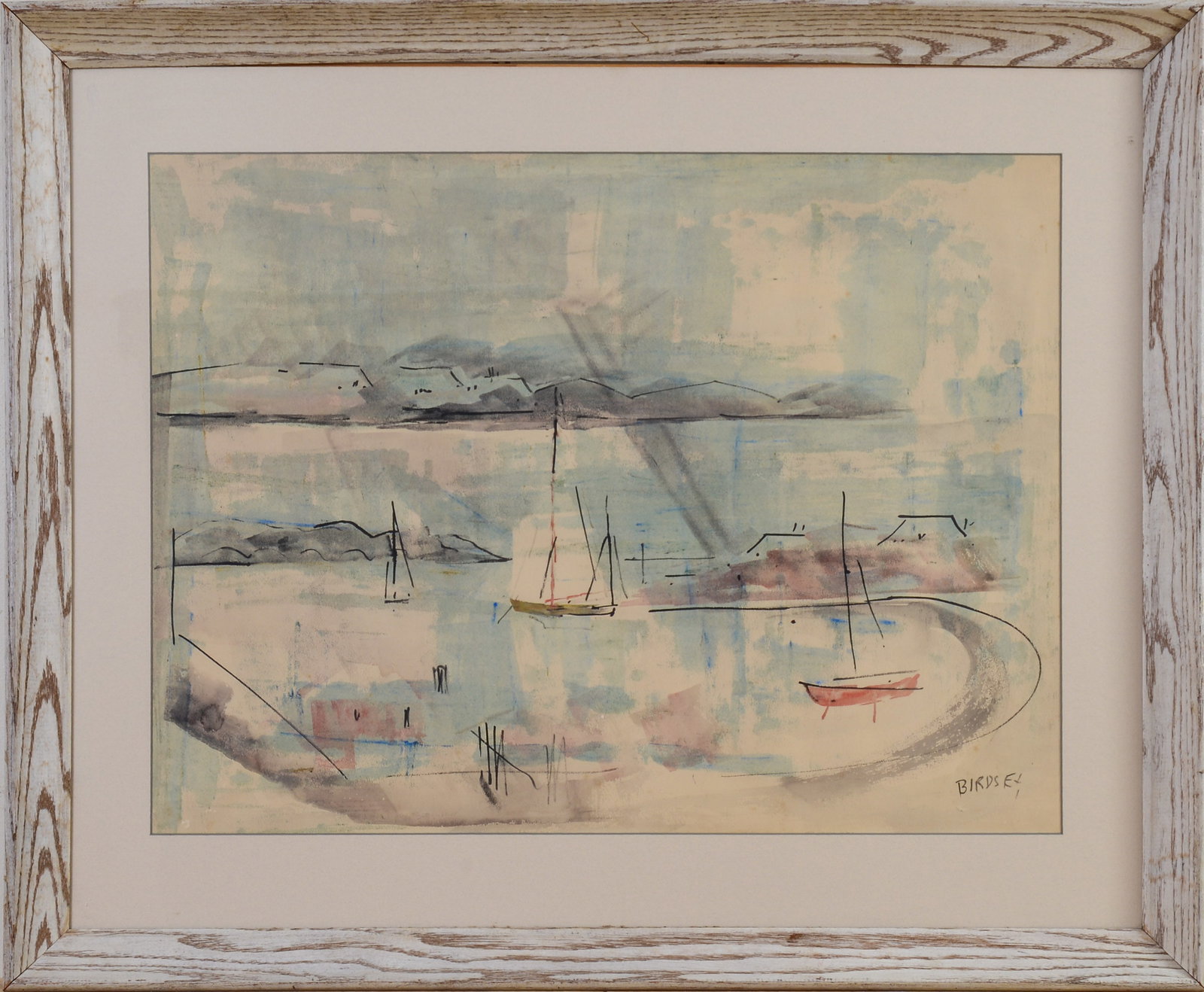 Alfred Birdsey (1912-1996). Bermuda Harbor.: Watercolor on paper, 19 x 25 inches, sight. Framed, 27 x 33 inches.