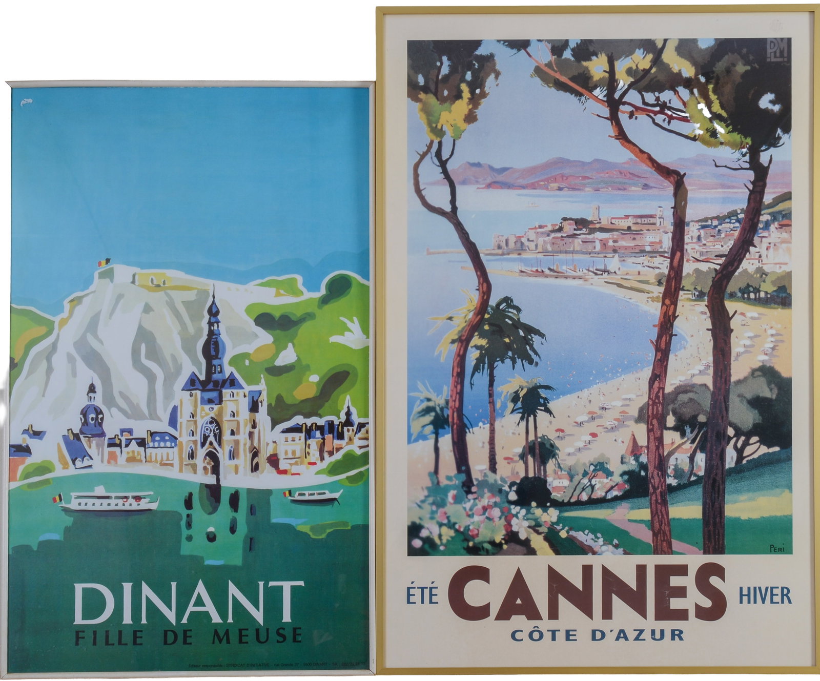 Two French Travel Posters.: Framed, 36 x 24 and 32 x 20 inches.
