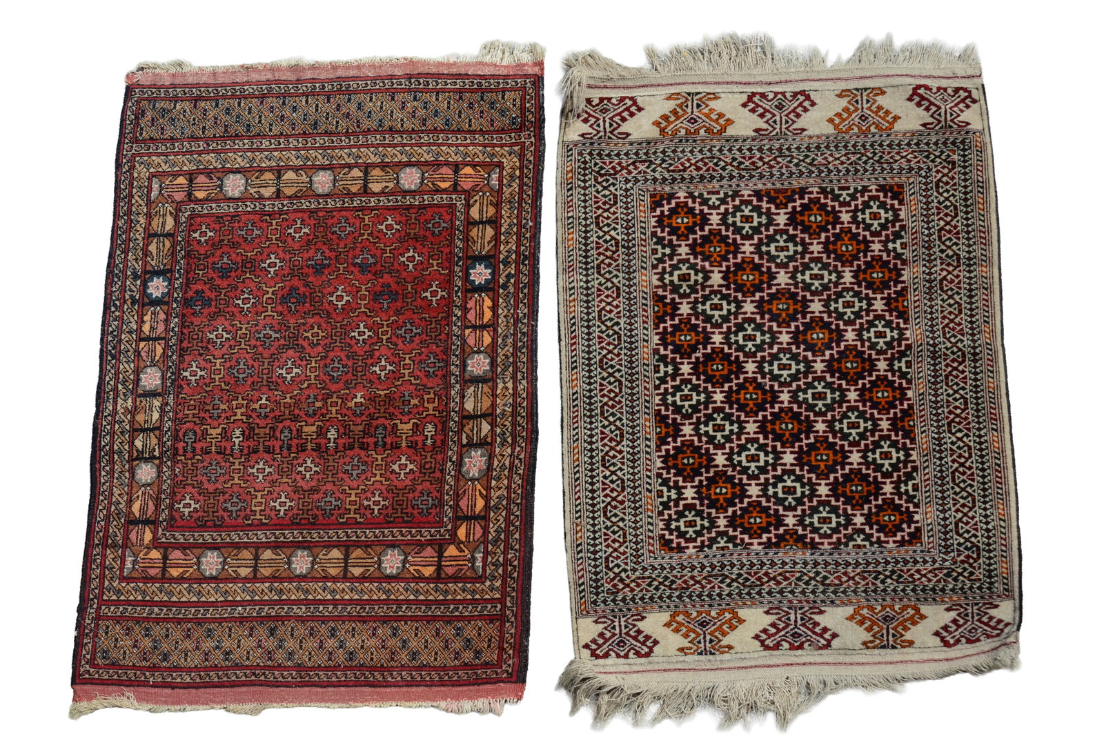 Two Small Oriental Mats.: 49 x 32 and 43 x 31 inches. Good condition.