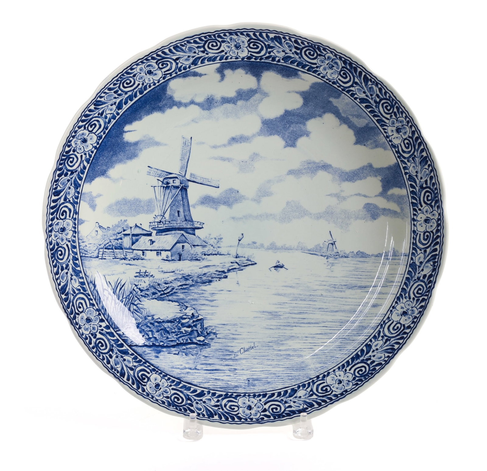 Boch for Royal Sphinx Delft Charger.: Diameter 15.5 inches. Excellent condition.