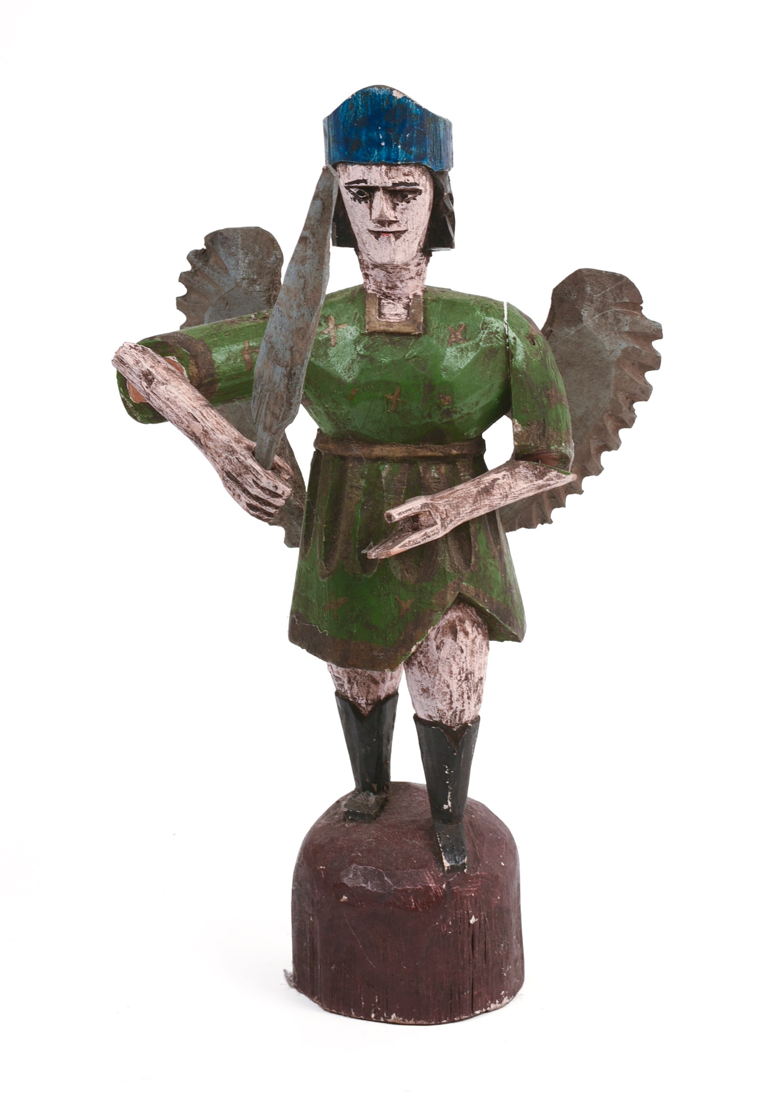 Continental Carved Figure of an Angel.: Height 14.5 inches. Some losses.