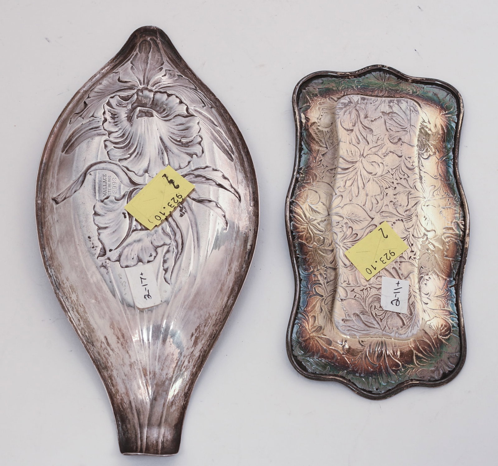 Two Art Nouvea Sterling Silver Trays. - 2