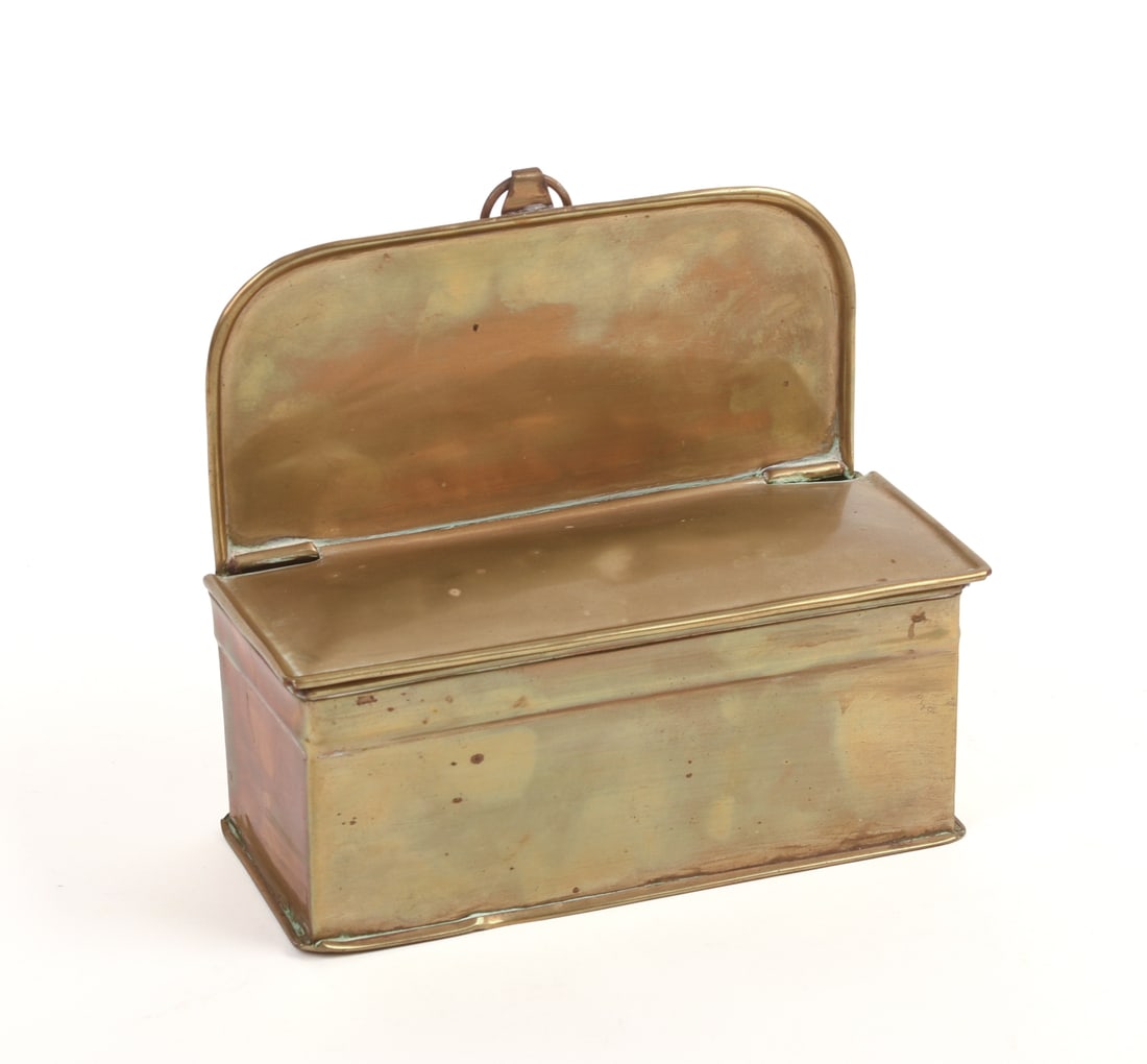 Small 18th Century Brass Wall Box. (1 of 5)