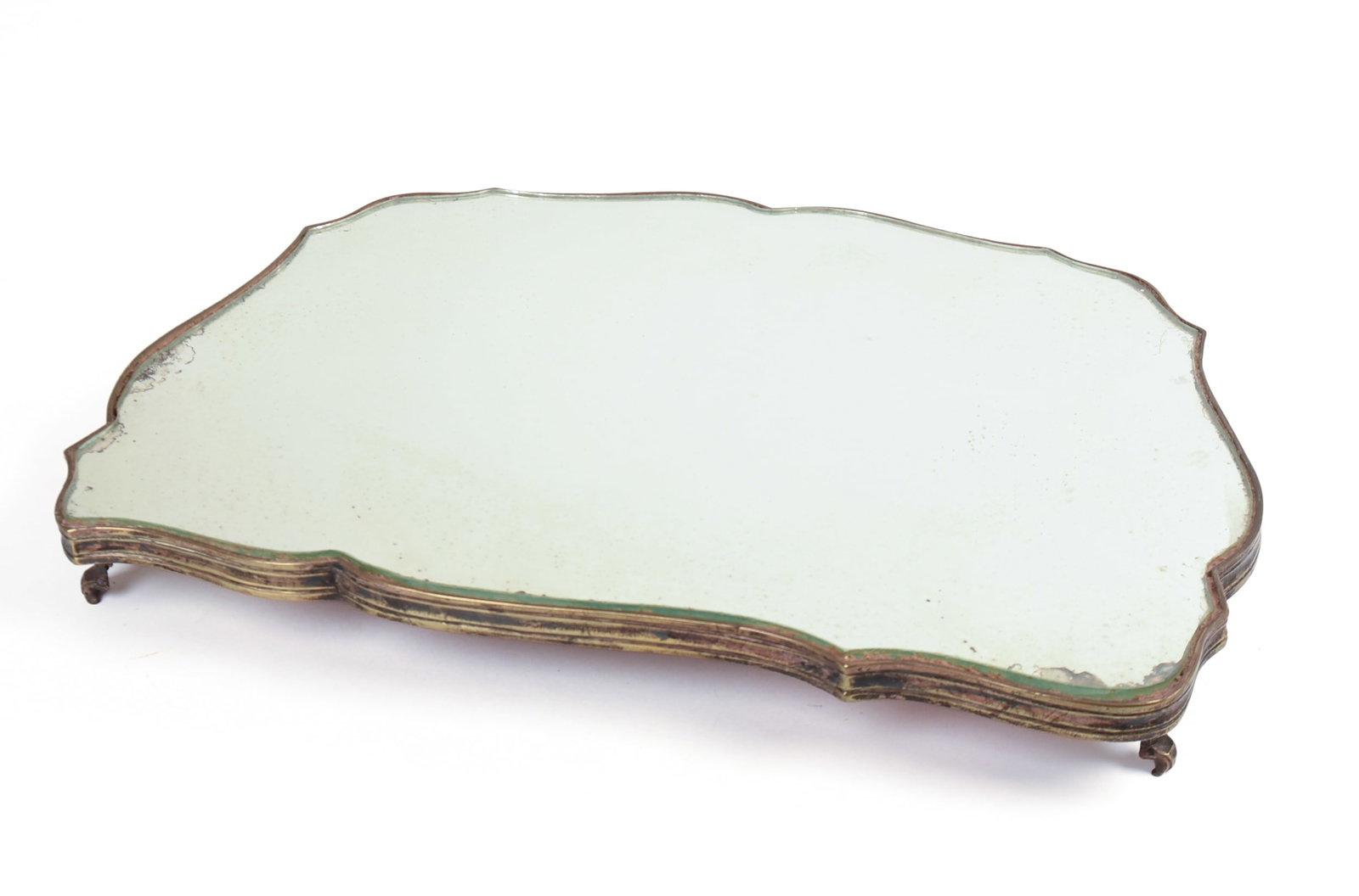 19th Century French Mirrored Plateau.: 21.5 x 16 x 2.5 inches. Oriignal glass, good condition.