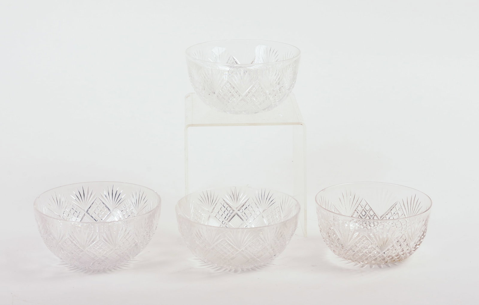 Four Crystal Bowls.: Diameter 5 inches.